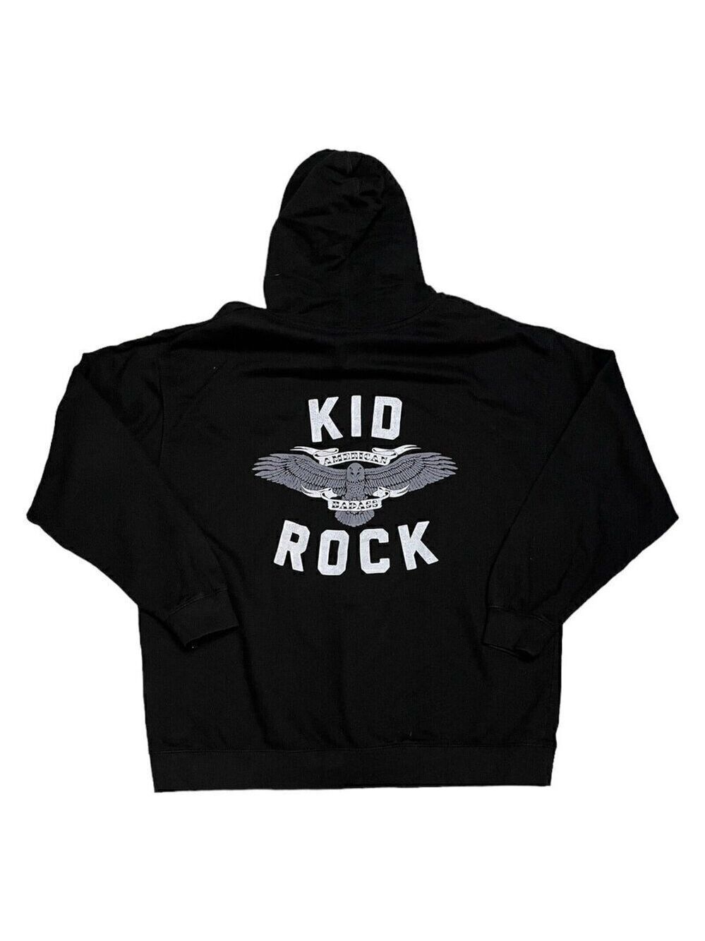KID ROCK Eagle Full Zip Rock Redneck Music Country Hoodie Sweatshirt Mens XXL